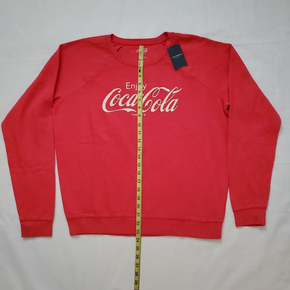 Lucky Brand Women's Coca-Cola Graphic Print Red Long Sleeve Sweater Size Medium - Picture 8 of 14